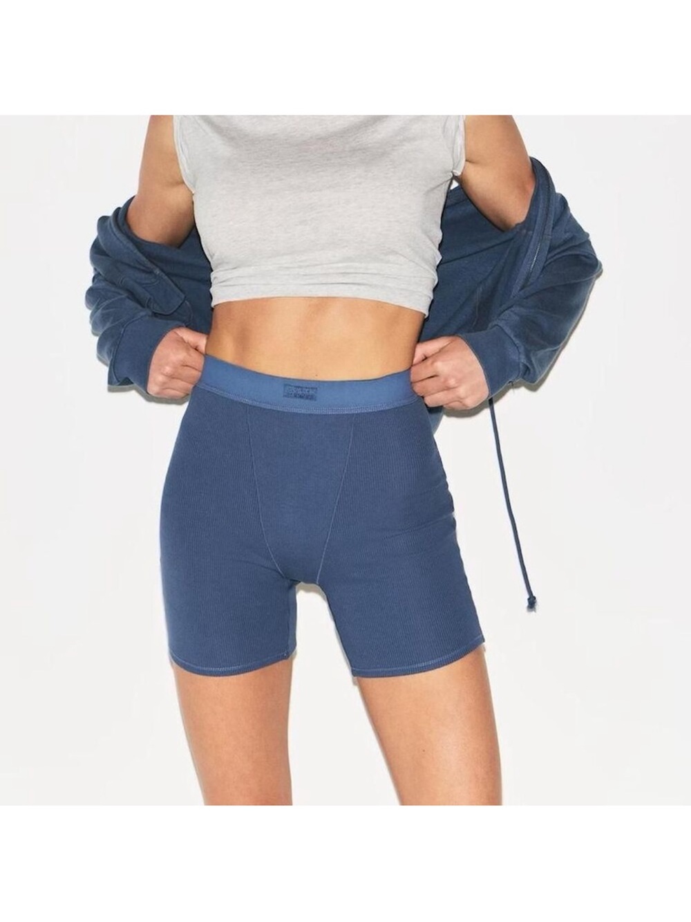 Skims Cotton Rib Boxer Harbor 2X